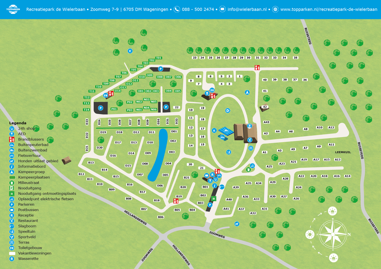 Parkplattegrond van Recreatiepark de Wielerbaan