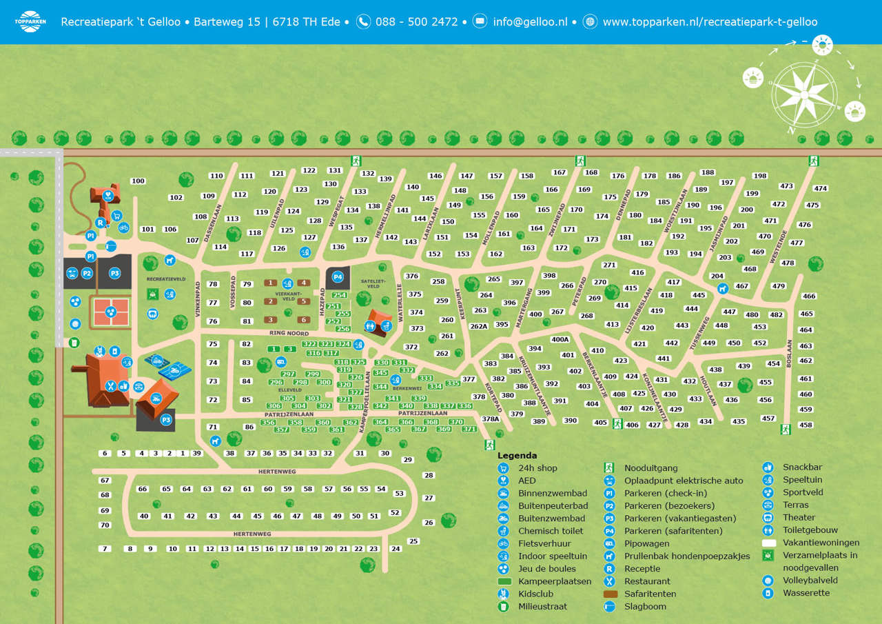 Parkplattegrond van Recreatiepark 't Gelloo